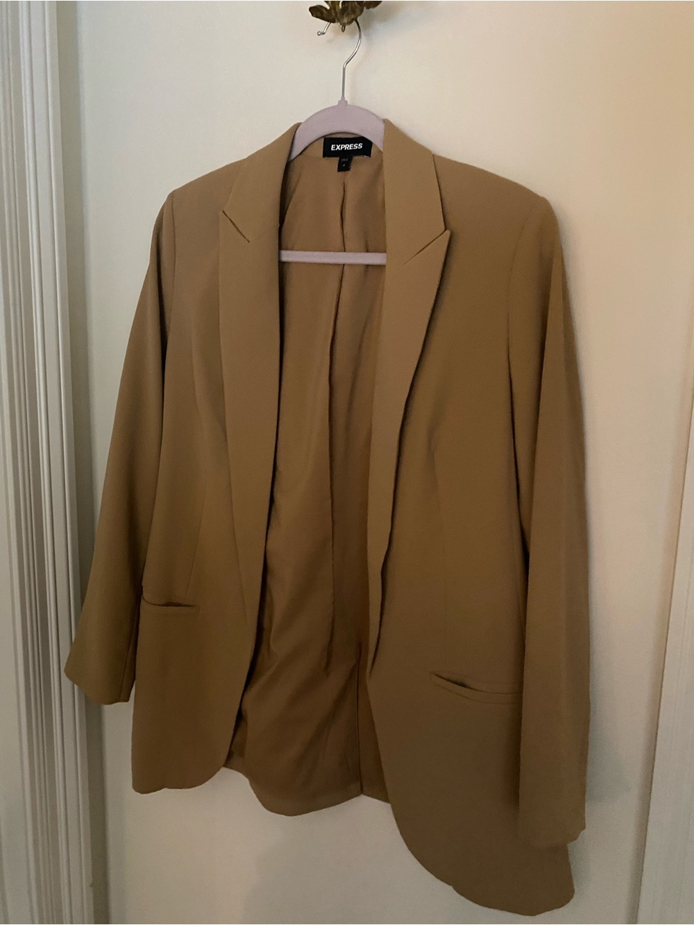 Express Women's Camel Open-Front Blazer